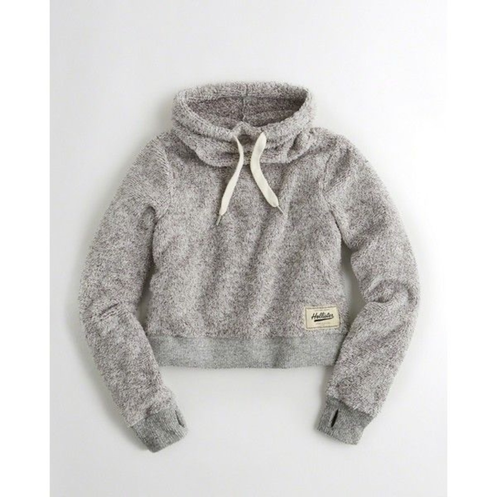 Hollister Sherpa Crop Cowlneck Sweater